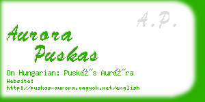 aurora puskas business card